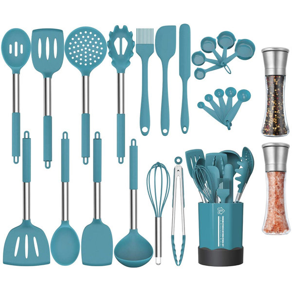 AIRPJ 26 Piece Cooking Spoon Set with Utensil Crock Wayfair